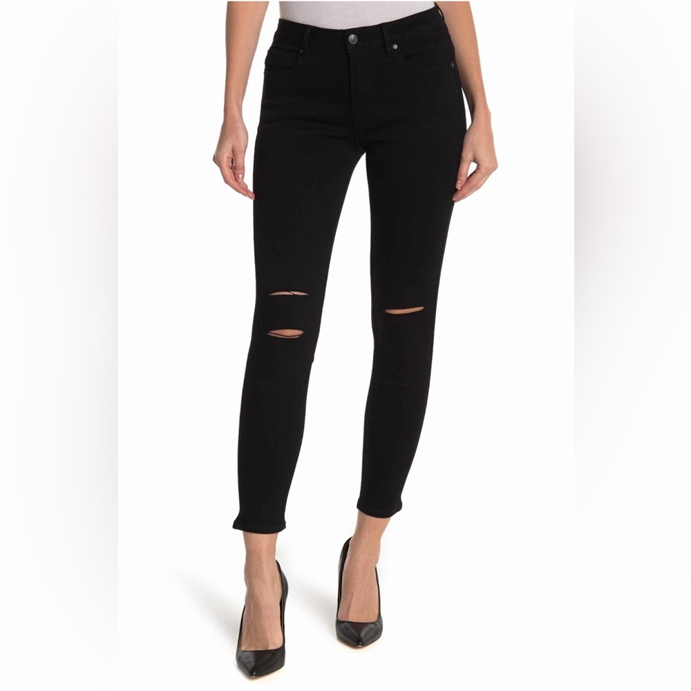 Vigoss Marley Skinny Mid Rise Black Ripped Jeans - Size 25/L27